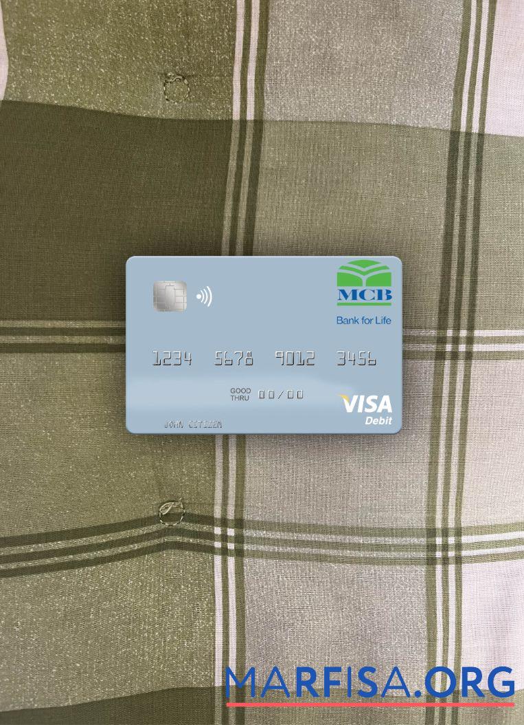 Realistic United Arab Emirates MCB Bank visa debit card photolook front real example